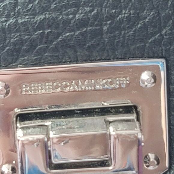 Rebecca Minkoff- Madison Satchel- Black with Studded sides-Black strap - Picture 2 of 13